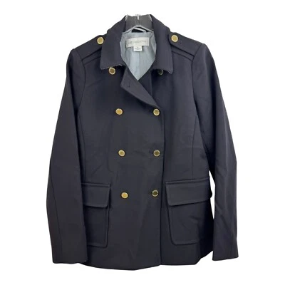 Chaqueta Liz Claiborne Talla Mediana Negra Abrigo Doble Pecho Botones Dorados A42 Foto 1 de 4