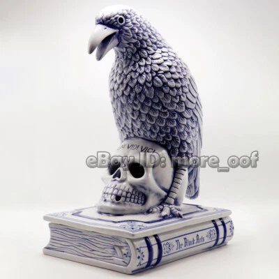 VECINDARIO Cuervo Calavera Cámara Cerámica Quemador Incienso Decoración del Hogar Azul/Negro Foto 1 de 4