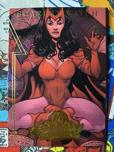 2008 Marvel Masterpieces Avengers Scarlet Witch #A6 HoloFoil Gold Foil Stamped - Picture 1 of 2