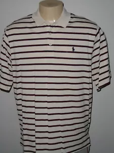 Polo de golf blanco a rayas Ralph Lauren para hombre XL - Imagen 1 de 5