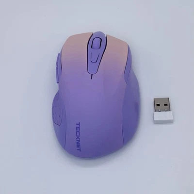Tecknet M003 Cordless Wireless Optical Mouse with Receiver Purple Pink - Tested - Image 1 of 4