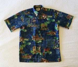 Reyn Spooner TIKI BARS 2023 Ltd Issue Reverse Aloha Classic Button SS Shirt XS S - Picture 1 of 21