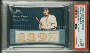 HONUS WAGNER 2008 TOPPS STERLING  PSA 6 ! *POP 1  ! *ROOKIE YEAR/QUAD RELICS ! - Picture 1 of 2