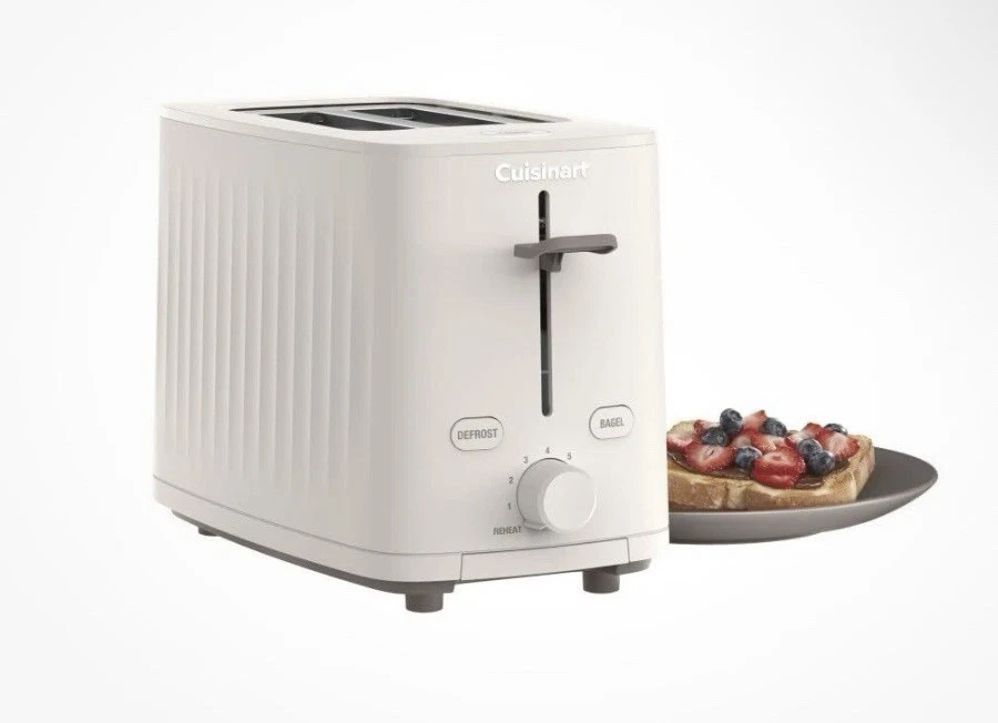 Cusinart SoHo 2 Slice Toaster Extra Wide Slots Cream 7 Setting DefrostReheat New - Image 1 of 4