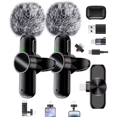 Kabellos Lavalier Mikrofon Wireless Mini Ansteckmikrofon für iPhone & Android - Bild 1 von 4