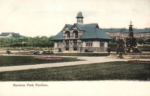 Burslem England Park Pavilion Vintage Postcard Hand Colored - Picture 1 of 2
