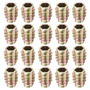 40 Stück Sechskant Gewindeeinsätze, M6-1x15 Zinklegierung Sechskant-Bündig Gewindeeinsatz - Bild 1 von 7