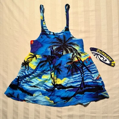 Vestido Hawaiano Palmwave Bebé Niñas 6-12 Meses Tirantes Tanque Floral Azul NUEVO Foto 1 de 4