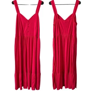 NEU AVA & VIV Midikleid mit V-Ausschnitt Gr. XXL rot ärmellos fließend Viskose Coastal - Bild 1 von 4