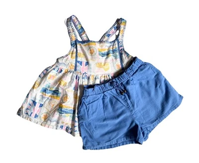 Haute Hippie Kids Style M (7/8) Matching Set 2 Piece Top Shorts Elastic Waist . - Image 1 of 4