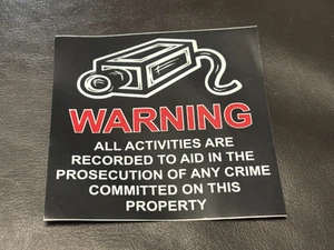 CCTV Home Security Sticker Video Camera Warning Surveillance Record 4” x 4” 4PK - Picture 1 of 2