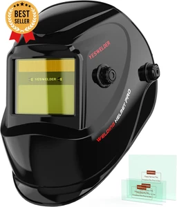 Casco de soldadura de oscurecimiento automático, alimentado por energía solar, bloqueo de luz azul, 2 sensores de arco - Imagen 1 de 12