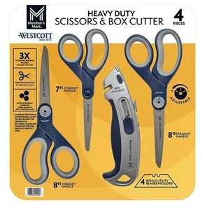 Member's Mark Anti-Microbial Scissors with Box Cutter - Choose Your Count. - Picture 1 of 6