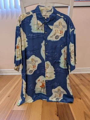 De colección Años 90 NUEVA Camisa Hawaiana Campia Moda Pinup Niña Tenis Talla L Foto 1 de 4