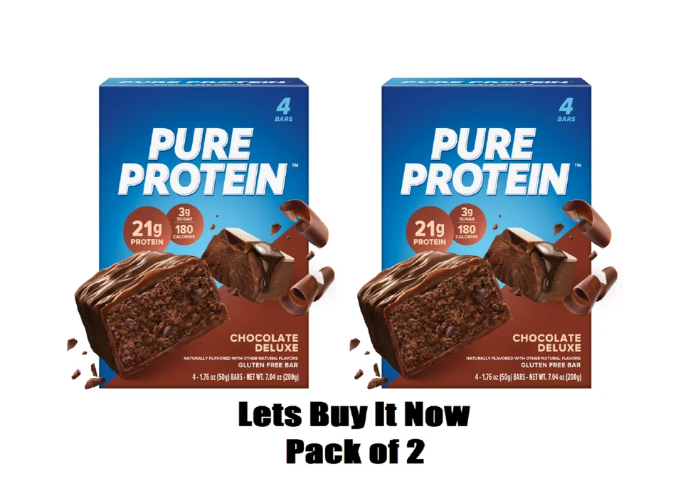 Barritas de proteína pura, chocolate de lujo, 21 g de proteína, sin gluten, paquete de 2 de 1,76 oz Foto 1 de 1