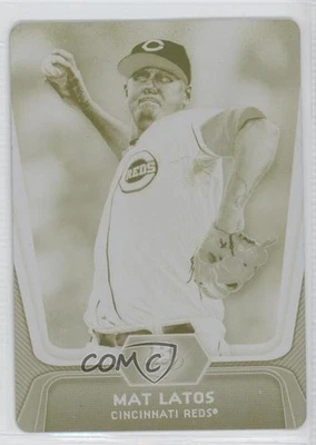 2012 Bowman Platinum Printing Plate Yellow 1/1 Mat Latos #94 0t3 - Image 1 of 3