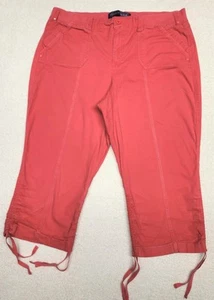 Gloria Vanderbilt ~Women's Capri Pants ~Size 16 ~ Pink ~Drawstring Hem ~ Jillian - Picture 1 of 6