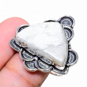 Anello gioiello in argento sterling 925 fatto a mano con pietra preziosa dias... - Foto 1 di 5