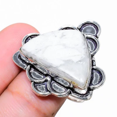 Anello gioiello in argento sterling 925 fatto a mano con pietra preziosa dias... - Immagine 1 di 4