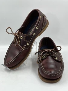 Timberland Mujer’s Mocs 2 Ojos Cuero Sangre de Buey Barco Zapatos Talla 8 W - Imagen 1 de 15