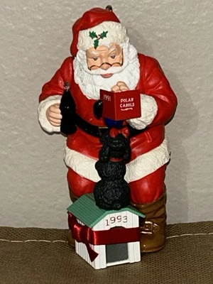 Hallmark Keepsake Coca-Cola Santa Playful Pals Poodle Ornament 4 inch 1993 - Image 1 of 4