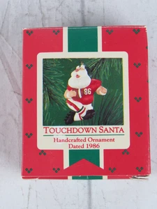 Hallmark Keepsake Christmas Ornament Handcrafted Ornament Touchdown Santa 1986 - Picture 1 of 6