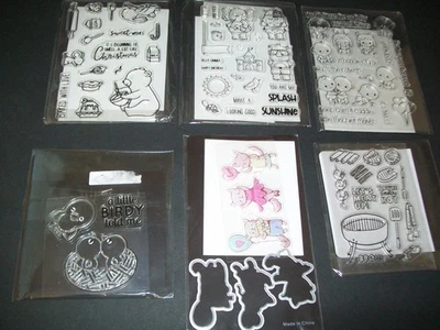 Miscellaneous Clear Acrylic Stamp and Die Sets NIP Scrapbook Cards DIY Crafts - Image 1 of 4