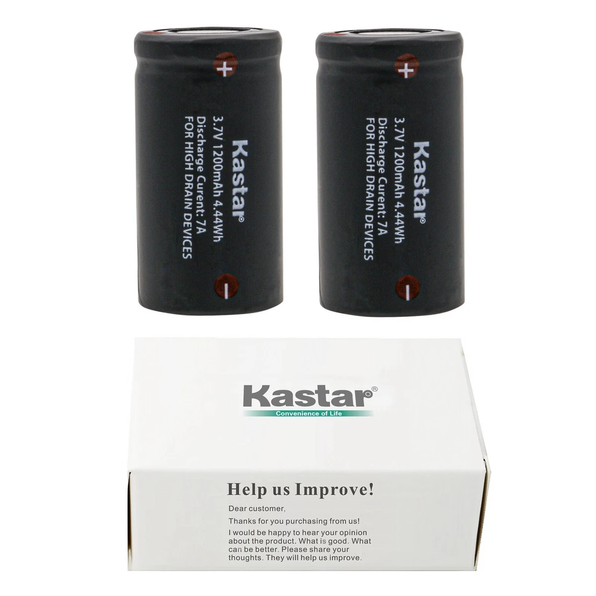 Kastar 2-Pack Rechargeable Batteries - Compatible With SF1865, NL1826R, USB Charging