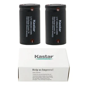 Kastar 2x Flat Top IMR18350 1200mAh 3.7V Quality High Drain 7A Discharge Li-ion - Picture 1 of 5