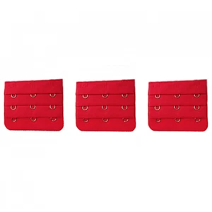 3 rallonges rouge extension soutien gorge 3 crochets, 5,5 x 5 cm astuce lingerie - Imagen 1 de 1