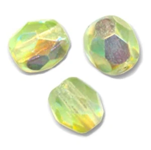 50 facettierte böhmische Kristallperlen 4mm - YELLOW PERIDOT AB - Bild 1 von 1