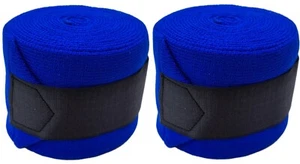 2x 10cm 5m GUMMIBANDAGE Pferd Pony HAKENSCHLAUFE Bein Schwanz Halstuch AERBORN blau navy - Bild 1 von 7