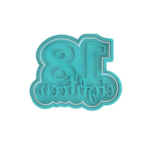 18th Birthday Cookie Cutter & Embosser - Picture 1 of 1