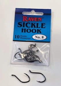 Raven Sickle Hooks Size 8, Salmon Steelhead, 1 Pack 10 Hooks - Picture 1 of 2