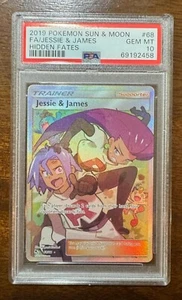 PSA 10 JESSIE & JAMES 68 HIDDEN FATES POKEMON TRAINER - Picture 1 of 2