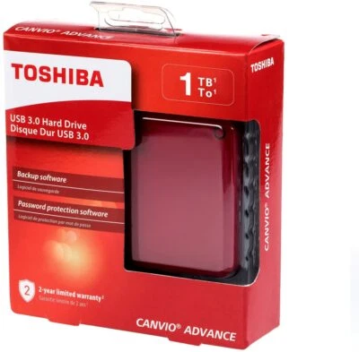 Toshiba Canvio Advance Portable External Hard Drive USB 3.0 - Image 1 of 3