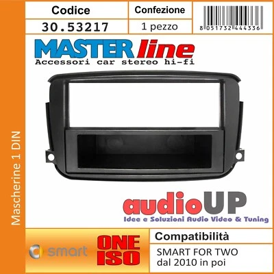 MASCHERINA RADIO 1 DIN SMART FORTWO 2010 AL 2014 ADATTATORE STEREO AUTO UN DIN - Immagine 1 di 2