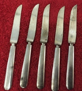 The American Silver Co. 12 DWT. Silverplate No Pattern 5.5" Knives Set of 5 - Picture 1 of 3