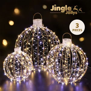 Jingle Jollys Christmas Lights 360 LED Fairy Light 3pcs Ball Decorations Set - Picture 1 of 8