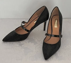 Halogen Hamarci-Lea Women's 6M Black Stingray Print Leather High Heels w Box - Picture 1 of 13