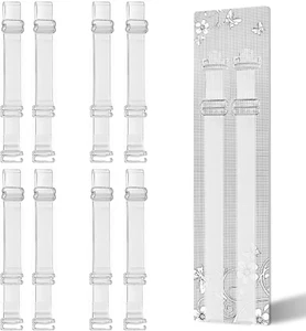 Clear Bra Straps, [4 Pairs] Invisible Non-Slip Adjustable Bra Straps, Transparen - Picture 1 of 12