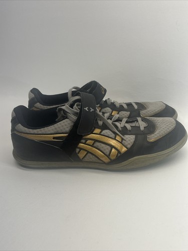 Scarpe da ginnastica Asics da uomo taglia 8 5 Hyperthrow 2 piste nere oro GN812