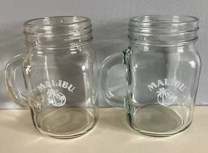 2 x Malibu Drinking Jars Glasses Brand New 100% Genuine - Picture 1 of 1