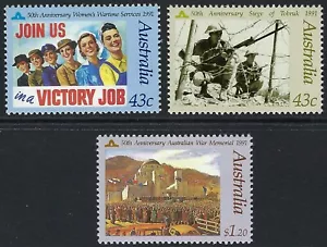 1991 Australia SG# 1283/85 Anzac Day set of 3 mint MUH MNH - Foto 1 di 1