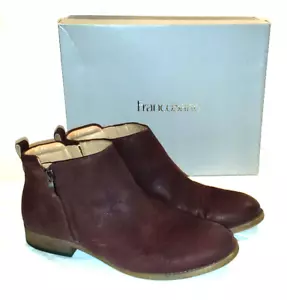 Franco Sarto Boots Womens 9M Keegan Ankle Booties Casual Brown Leather Zipper - Picture 1 of 8