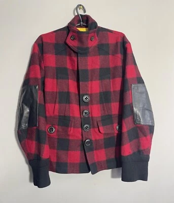 DSQUARED2 Blouson RedxBlack(Check Pattern) wool coat jacket size s - Image 1 of 4