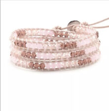 Victoria Emerson Mauve Pink Crystals on Pink Bracelet, New!