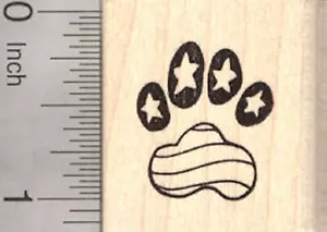 Estampilla de goma con estampado de pata del 4 de julio, perro americano patriótico, gato D21402 WM - Imagen 1 de 1