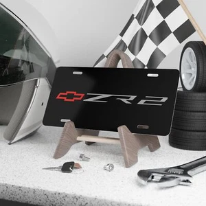 Placa de tocador, ZR2 Chevy, matrícula delantera negra, decoración de coche deportivo, coche personalizado - Imagen 1 de 8