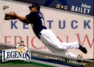 2011 Lexington Legends Multi-Ad 24 Adam Bailey Lincoln Nebraska NE Baseball Card